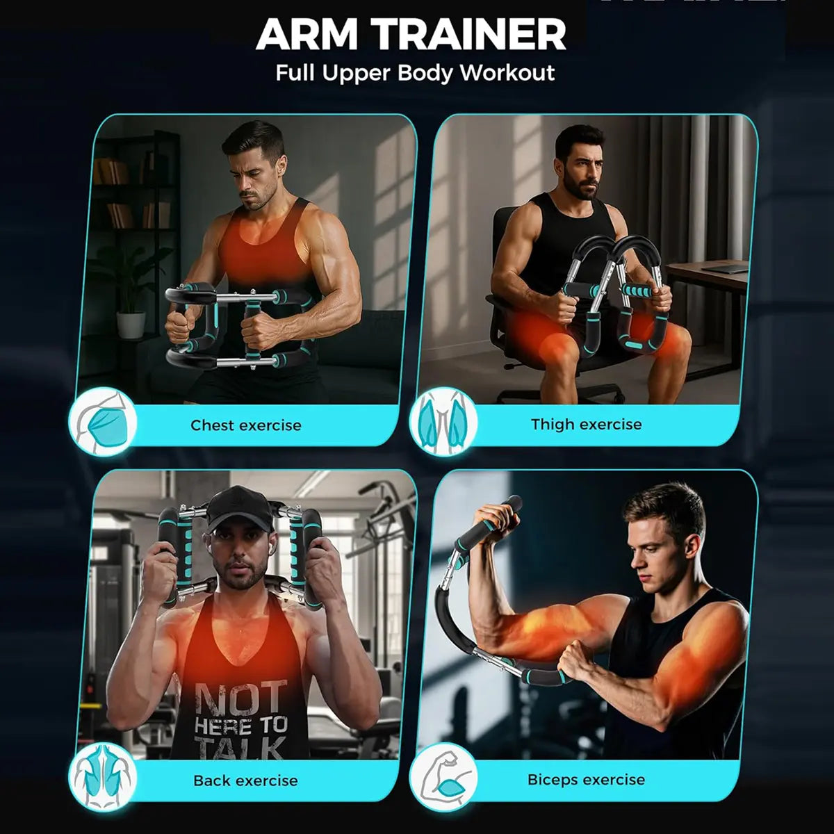 Arm Trainer, Adjustable Chest Workout Equipment, Arm Trainer for Men, Chest Trainer for Men, Shoulder Muscle Training, Portable Spring Resistance Home Fitness Equipment Springstatements
