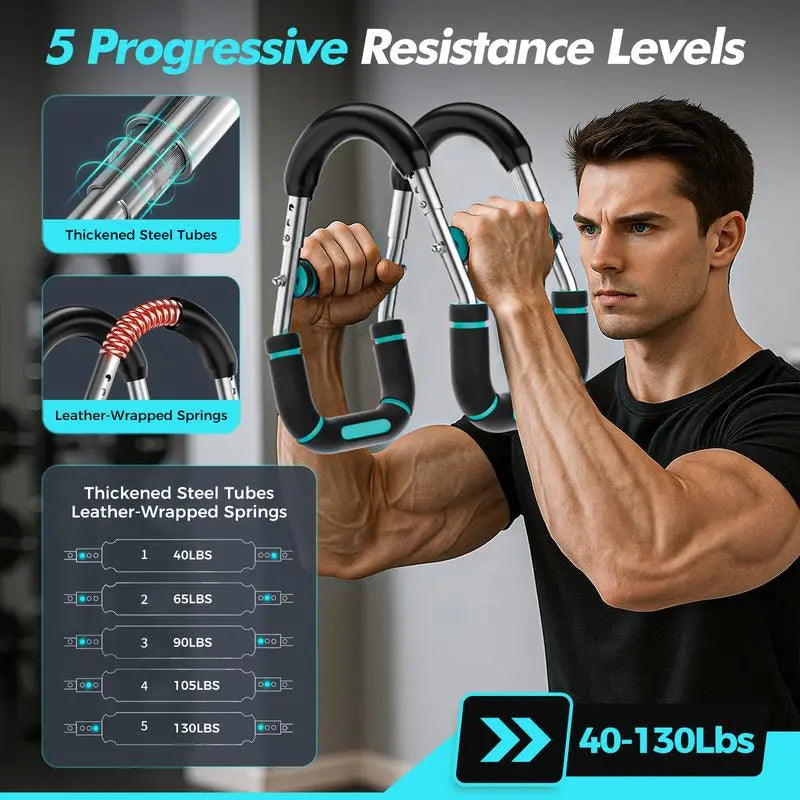 Arm Trainer, Adjustable Chest Workout Equipment, Arm Trainer for Men, Chest Trainer for Men, Shoulder Muscle Training, Portable Spring Resistance Home Fitness Equipment Springstatements