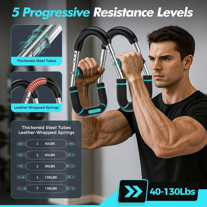 Arm Trainer, Adjustable Chest Workout Equipment, Arm Trainer for Men, Chest Trainer for Men, Shoulder Muscle Training, Portable Spring Resistance Home Fitness Equipment Springstatements