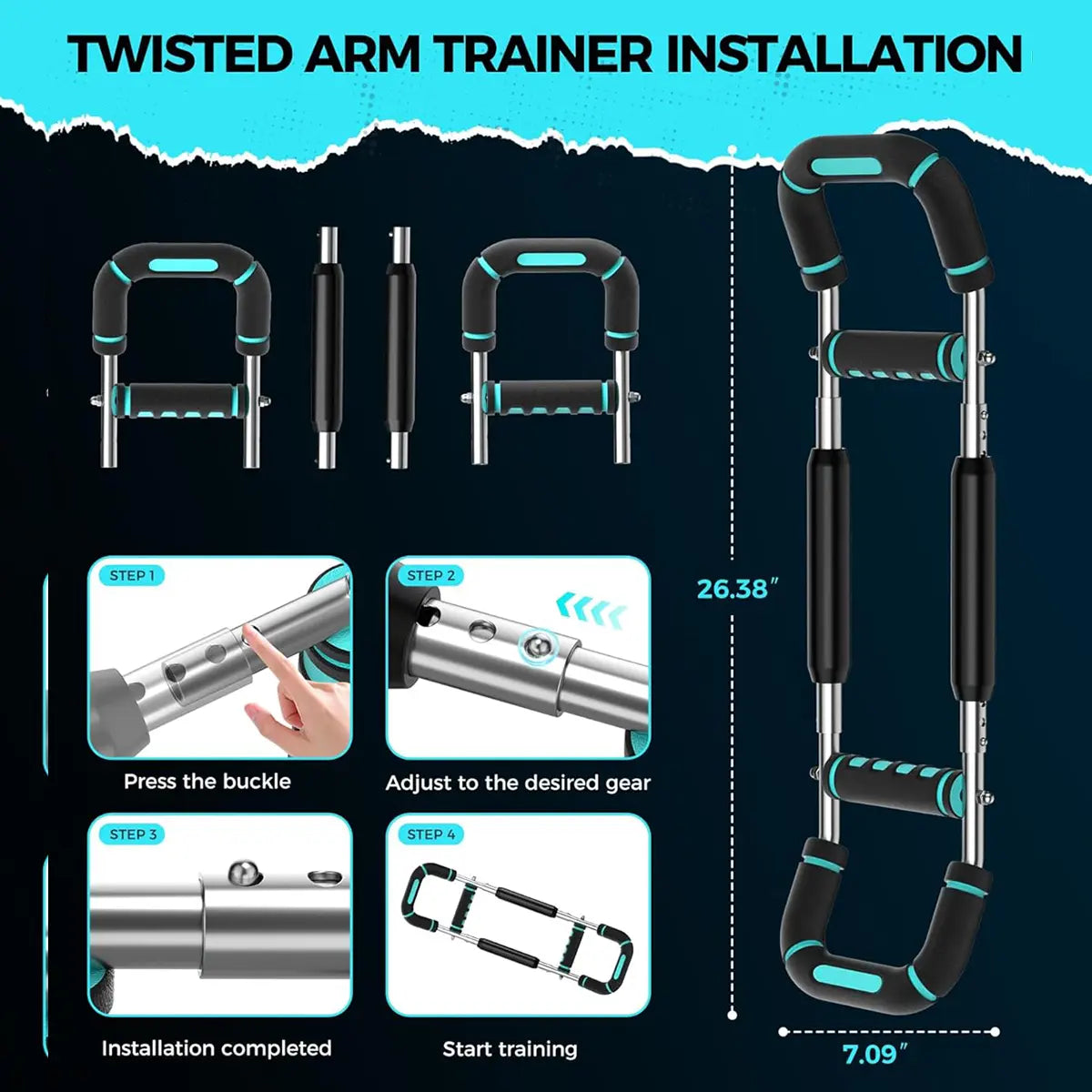 Arm Trainer, Adjustable Chest Workout Equipment, Arm Trainer for Men, Chest Trainer for Men, Shoulder Muscle Training, Portable Spring Resistance Home Fitness Equipment Springstatements